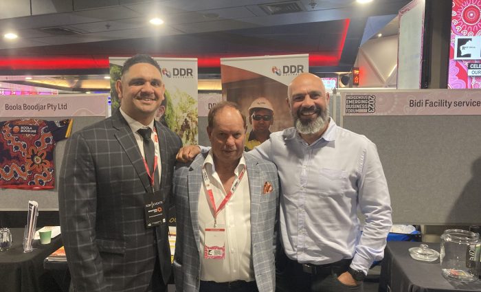Jarrad Oakley Nicholls from Oaks Civil Construction with Tom Hutcheson and Peter Cox from DDR.
